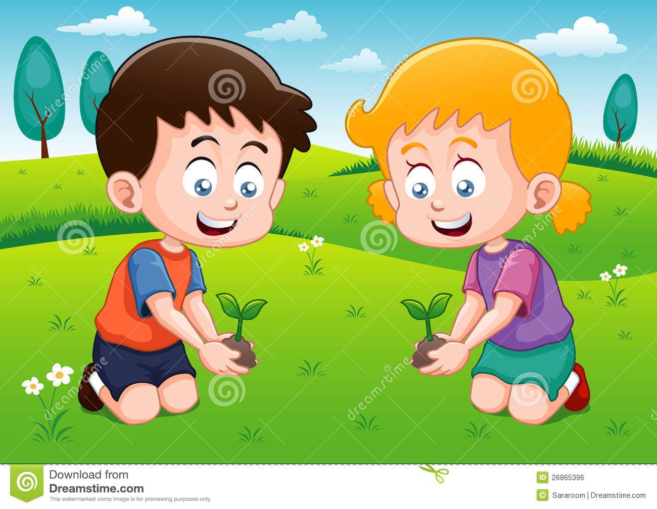 Planting clipart kid. Little kids is small