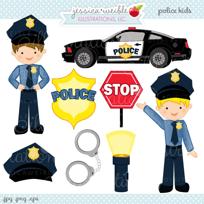 clipart kid police