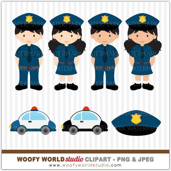 clipart kid police