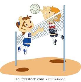 clipart kid volleyball