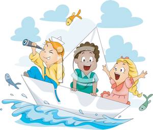 clipart kids boat