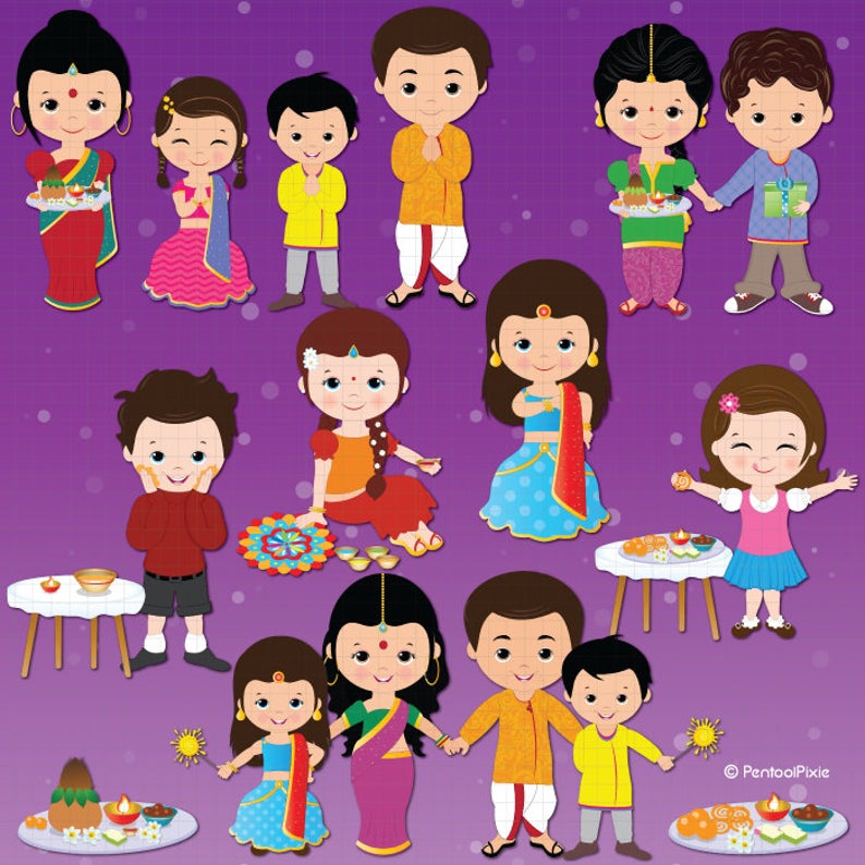 Deepavali ethnic celebration festival. Indian clipart diwali