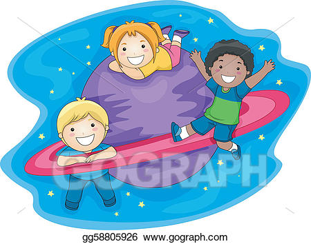 clipart kids outer space