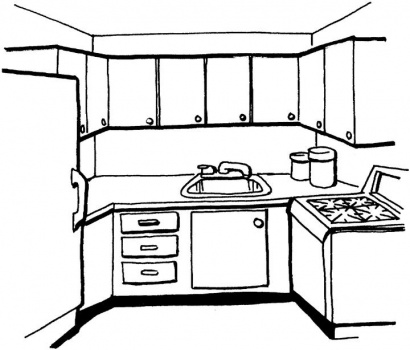 kitchen clipart outline