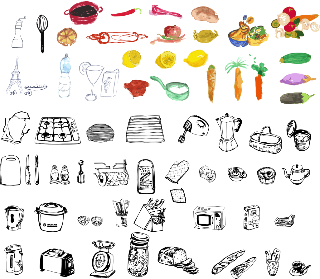 foods clipart collage