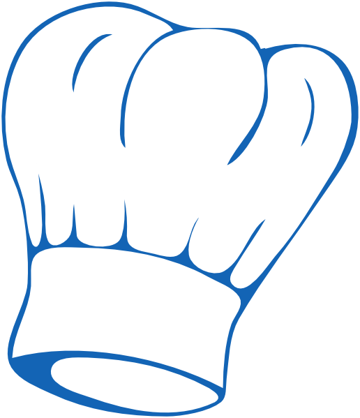 Hat deep blue clip. Cook clipart iron chef