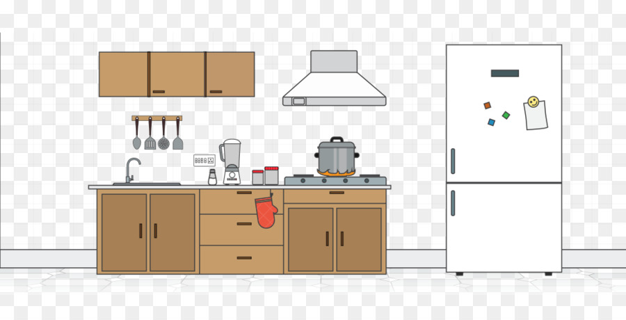 Home cartoon table furniture. Clipart kitchen kitchen area