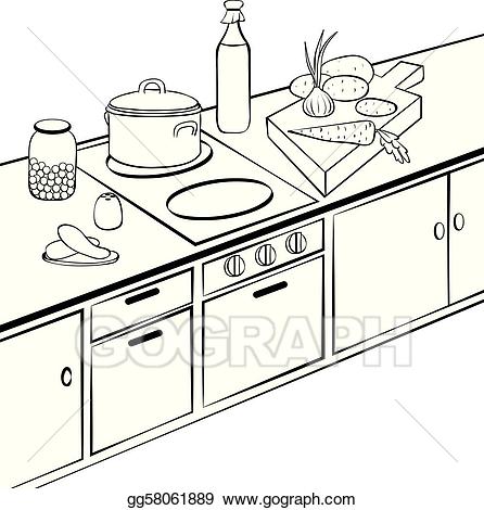 clipart kitchen outline