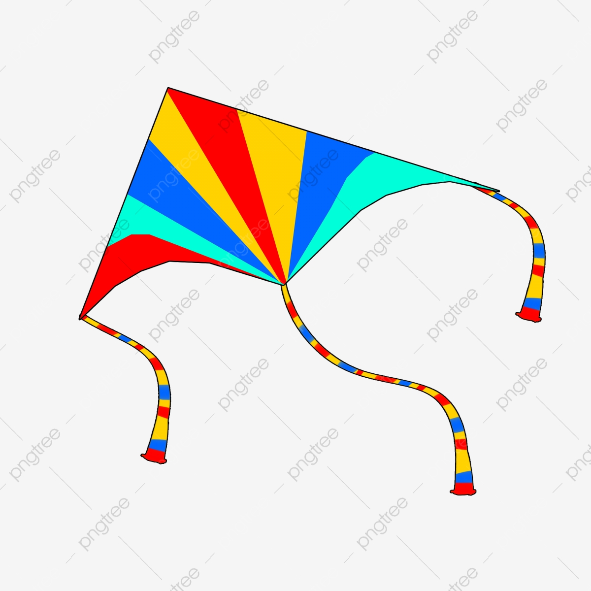 Clipart kite beautiful. Colored tail cartoon illustration