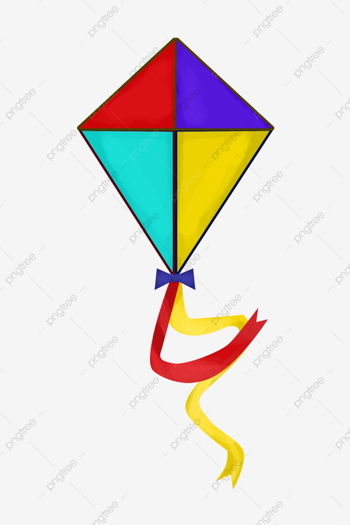 Creative illustration hand drawn. Clipart kite beautiful