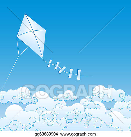 clipart kite cloud