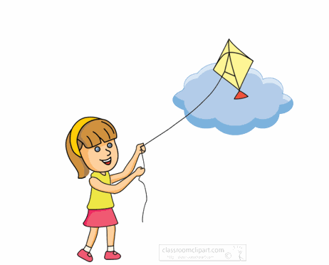 clipart kite flew