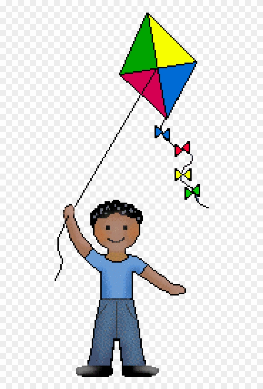 clipart kite girl holding