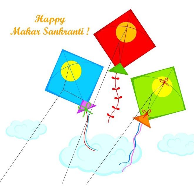 Happy pongal kites background. Clipart kite sankranthi