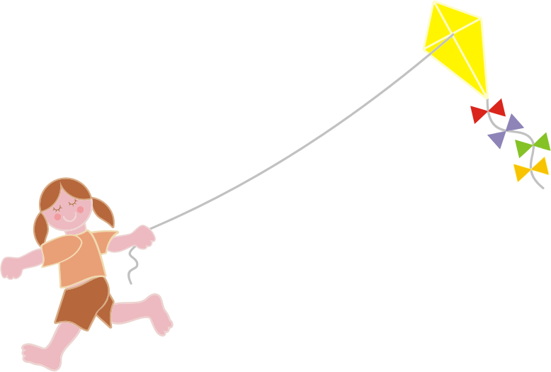 Girl flying medium image. Kite clipart small