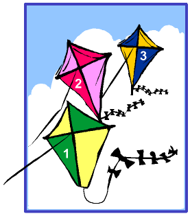 kite clipart three
