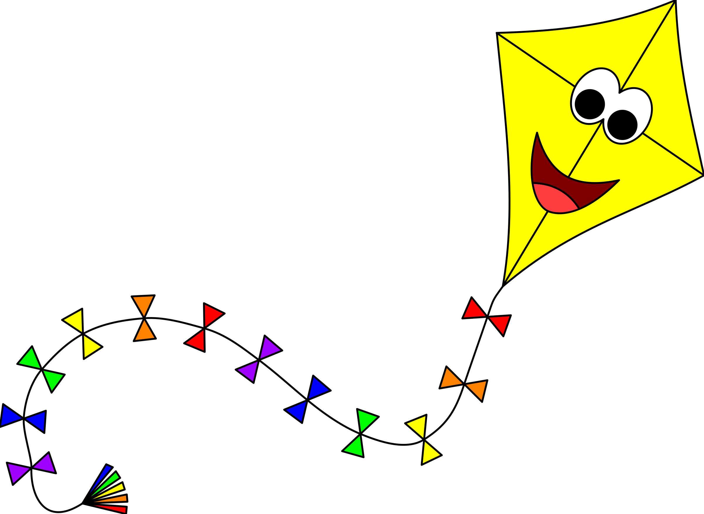 Kite clipart kite outline. Yellow with face icons