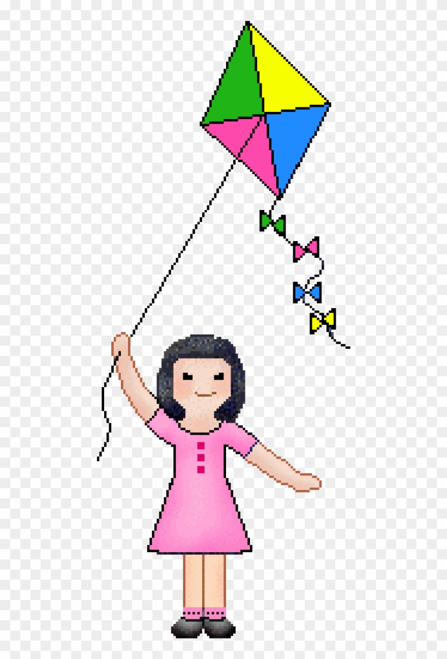 blonde lady flying a kite cartoon