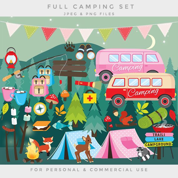 clipart lake campground