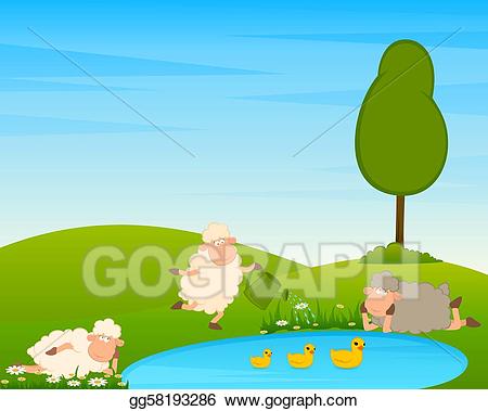 clipart lake country landscape