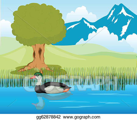 clipart lake duck pond