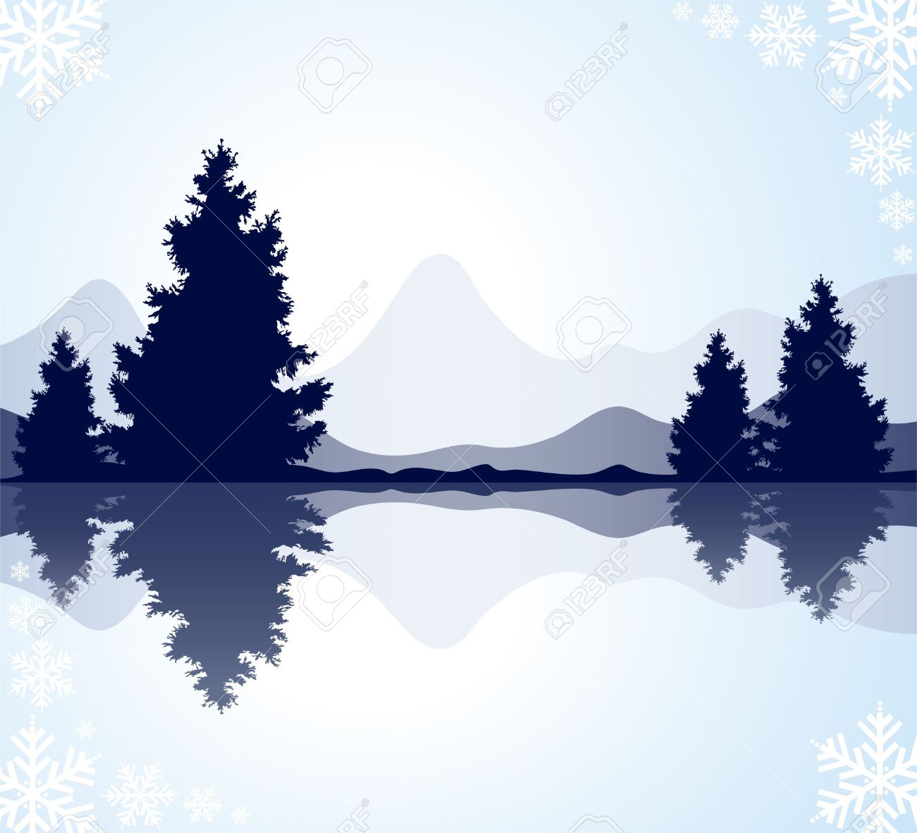 clipart lake fores