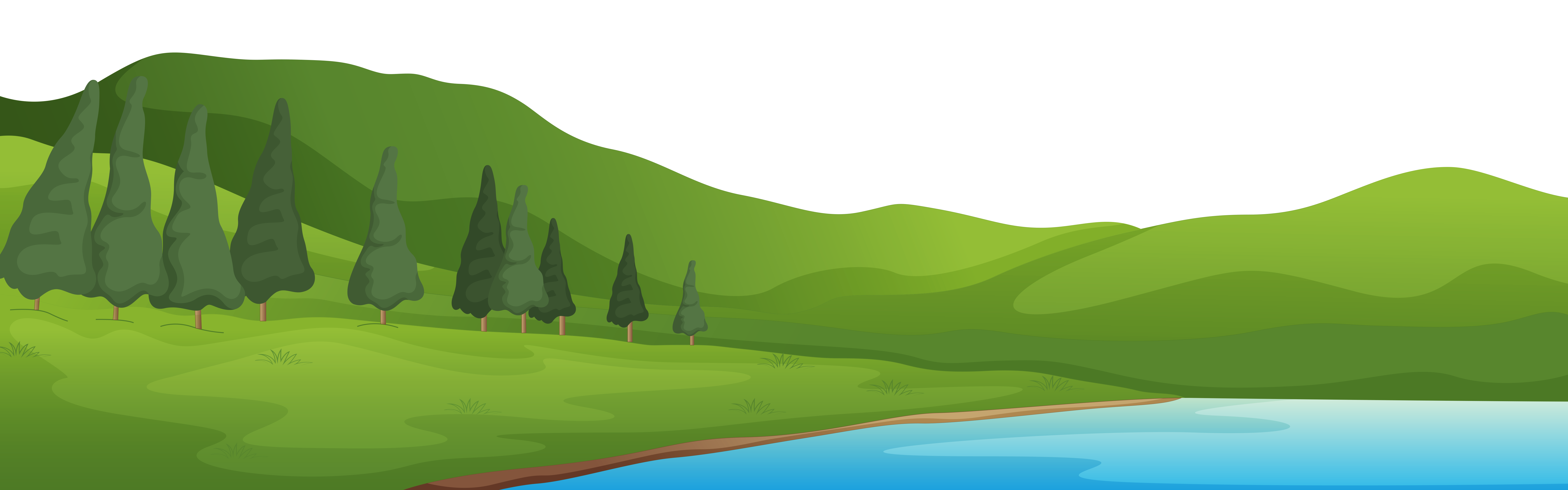 Hill clipart ground. Grass mountain and lake