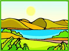 Scenes with clip art. Clipart lake mountain lake