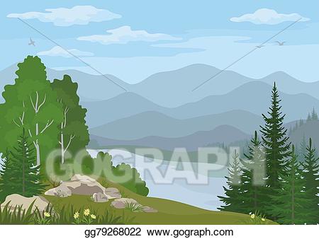 clipart lake mountainous
