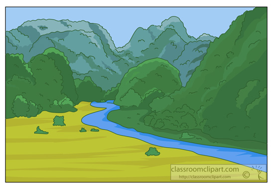 clipart mountain river