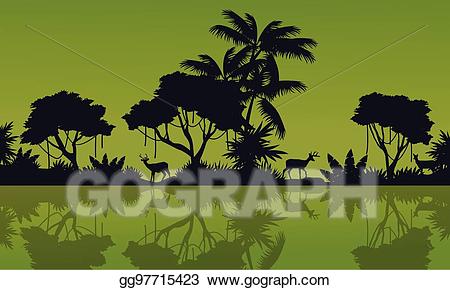reflection clipart silhouette