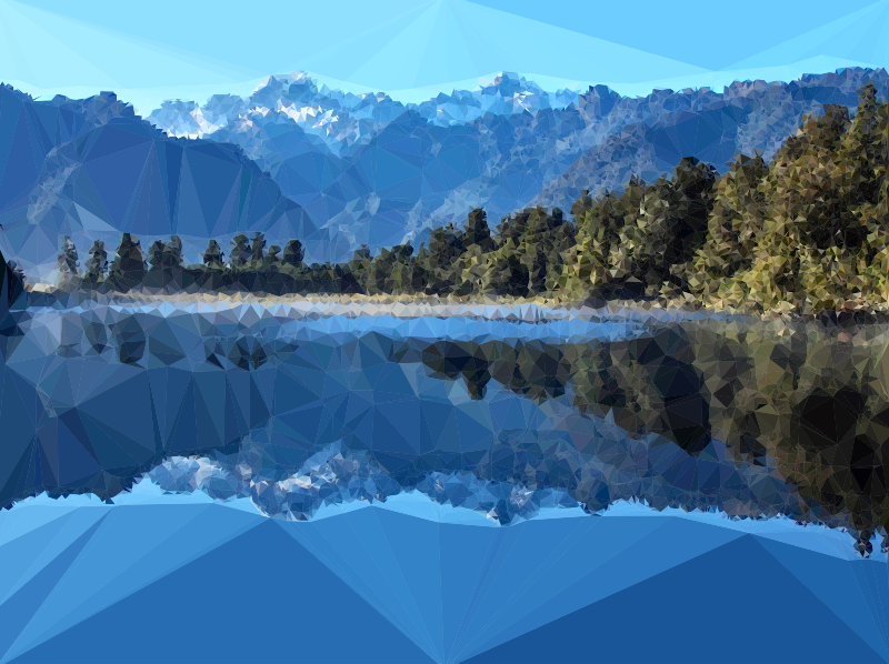 Low poly mirror new. Reflection clipart mountain lake