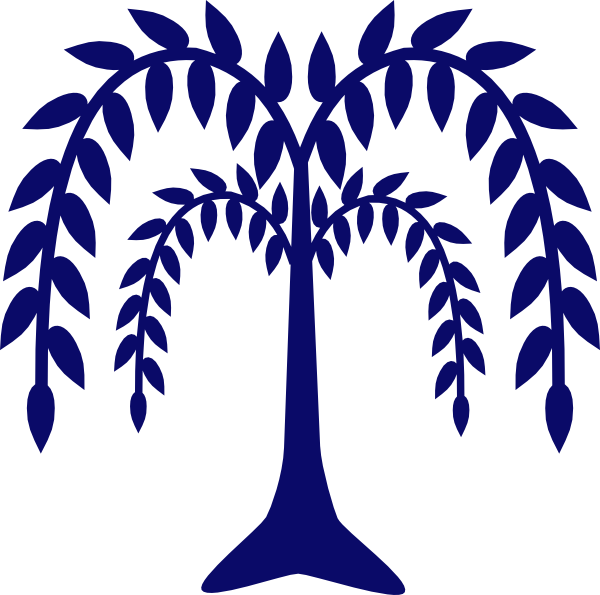 Willow clip art at. Clipart trees blue