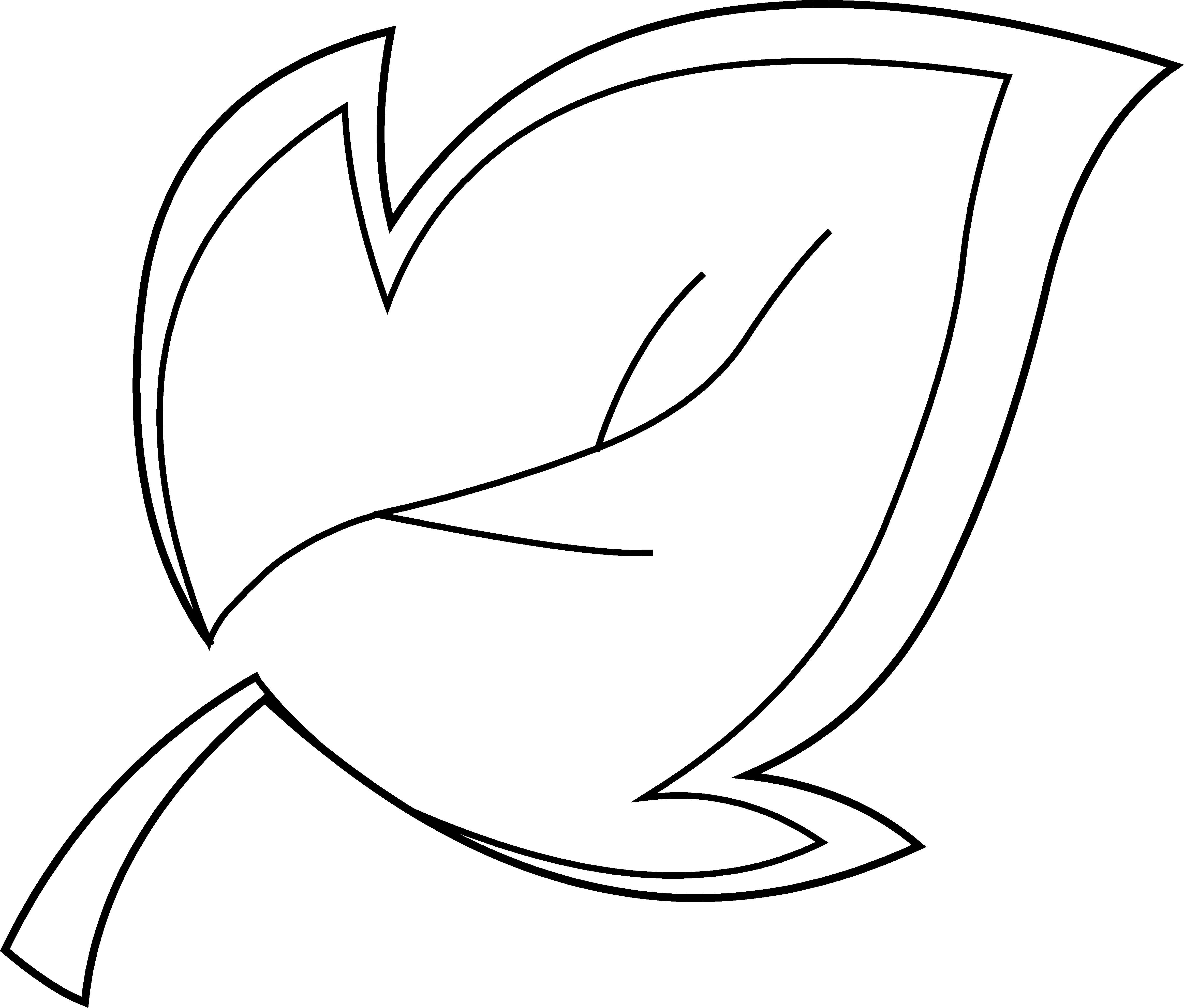 leaves clipart black and white
