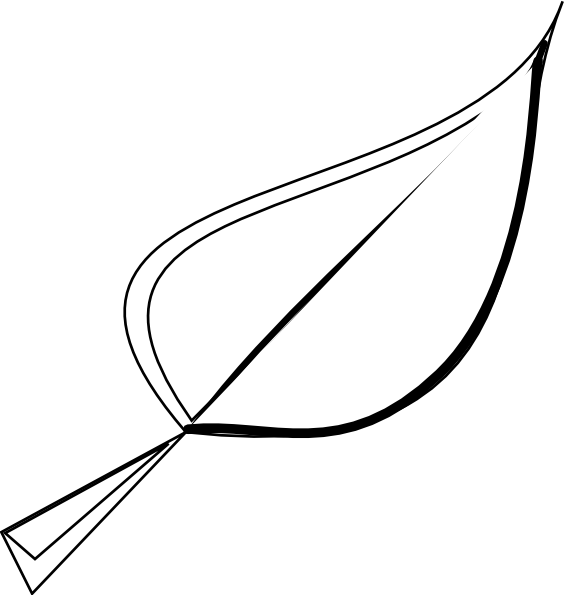 leaf clipart black and white