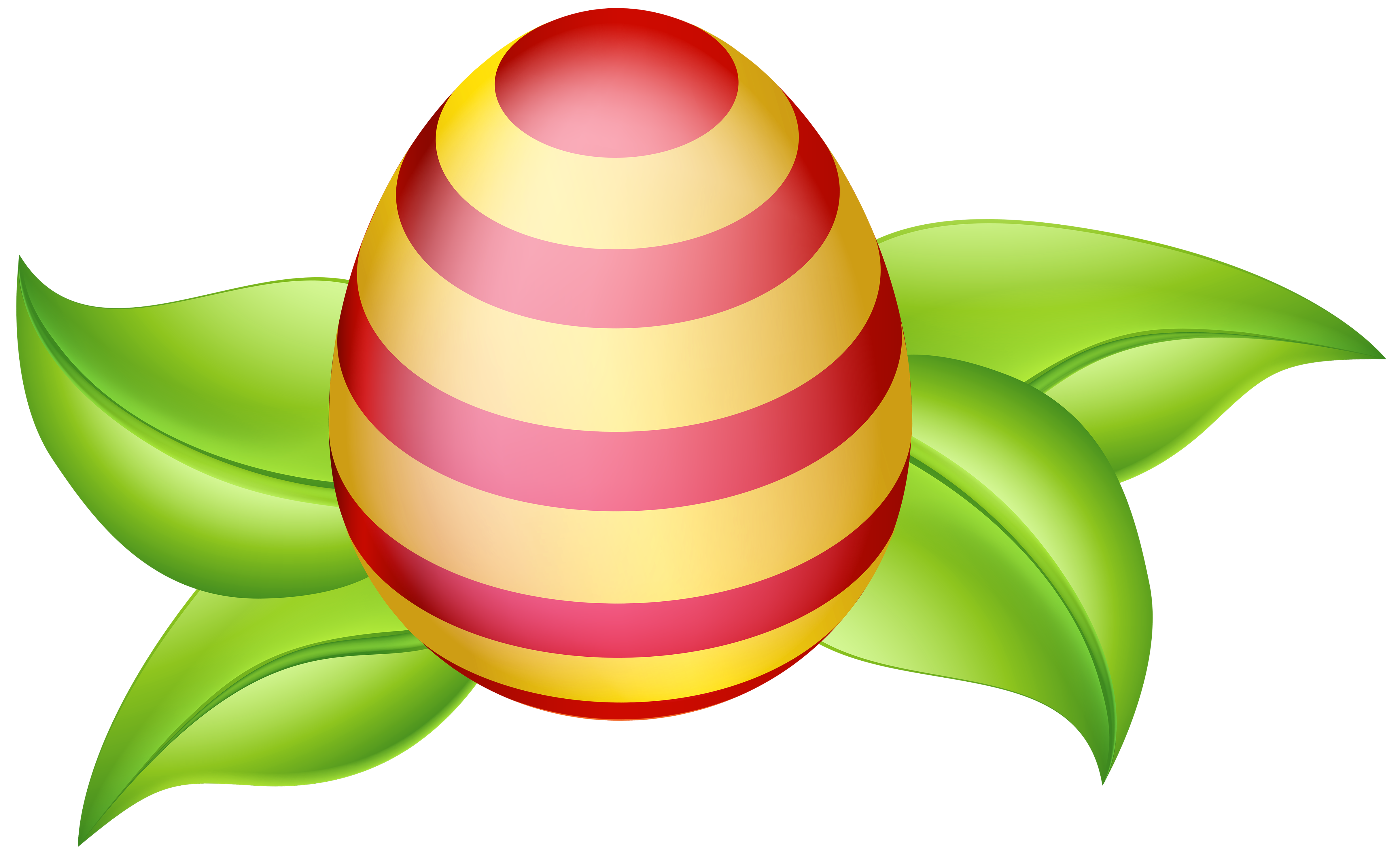 Easter egg with leaves. Piano clipart spring