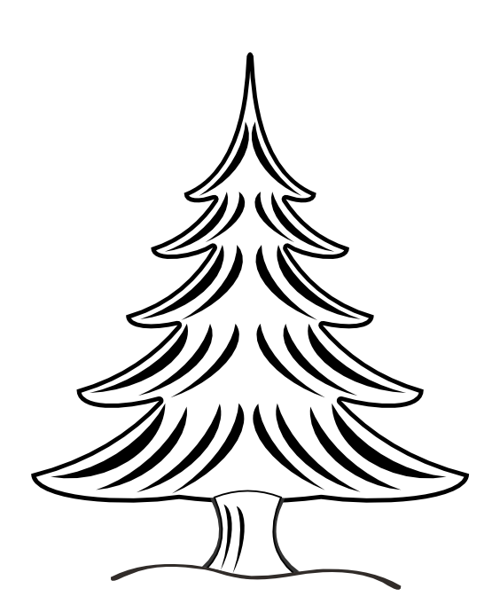 Christmas tree black and. Ornaments clipart victor
