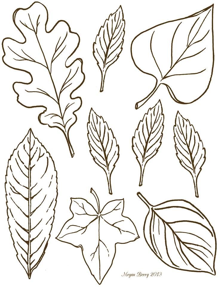 leaves clipart printable