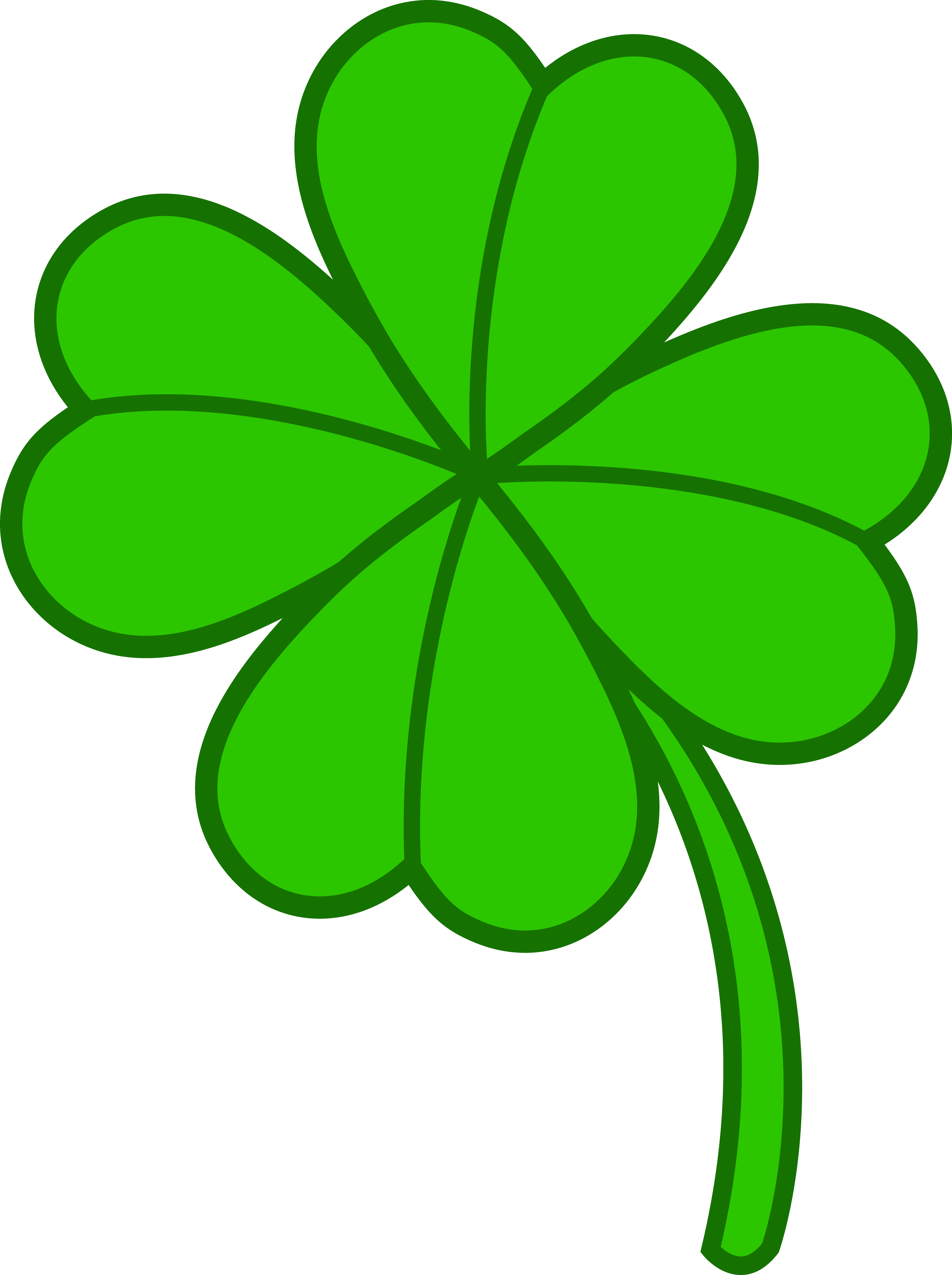 Four leaf clover version. Clipart leaves simple