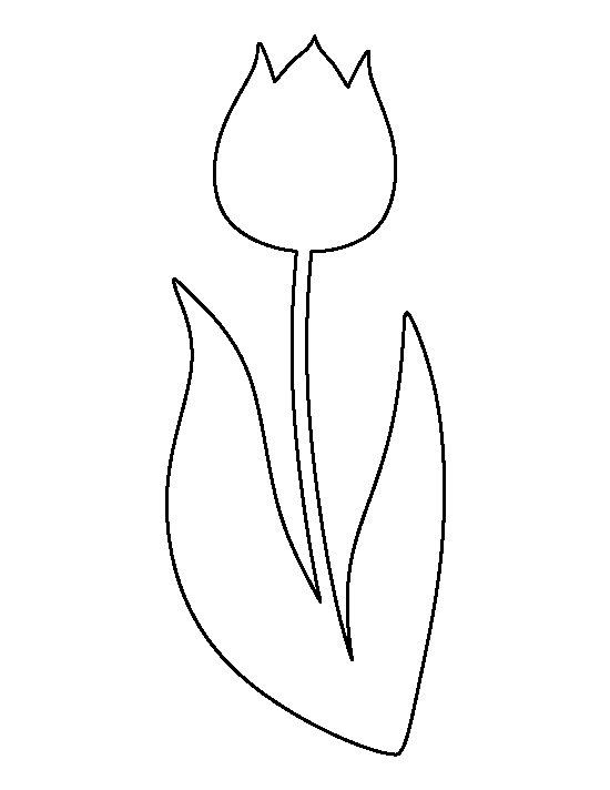 Pattern use the printable. Outline clipart tulip