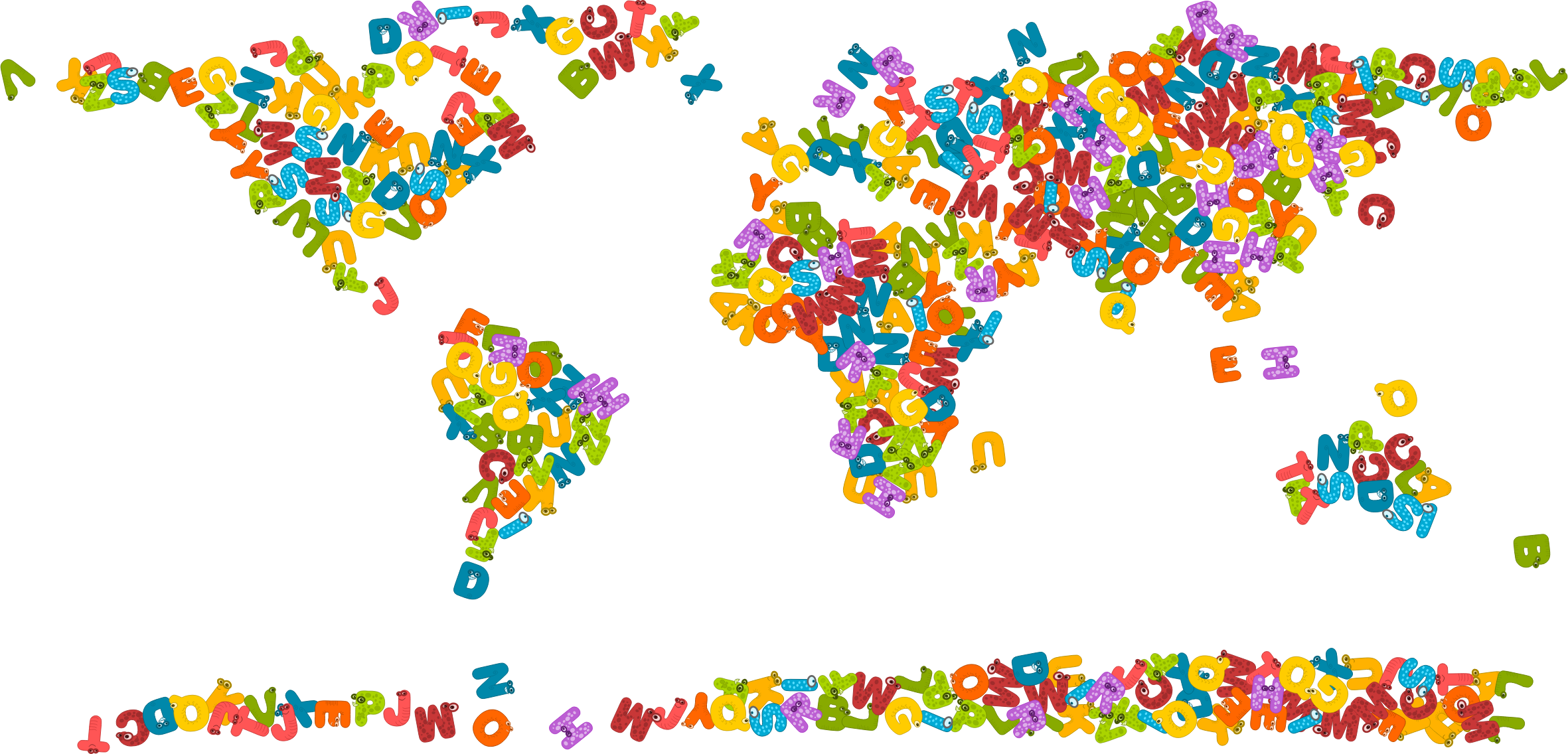 Clipart letters animal. Animals alphabet world map