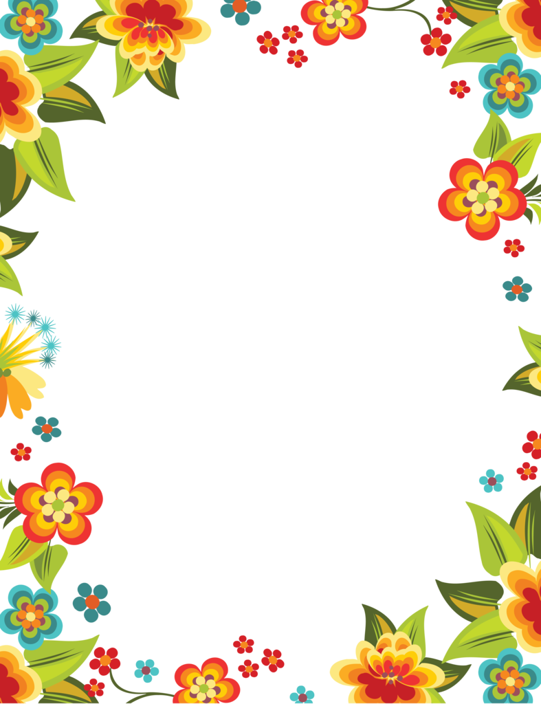 Flowers that blossomed letter. Clipart writing border