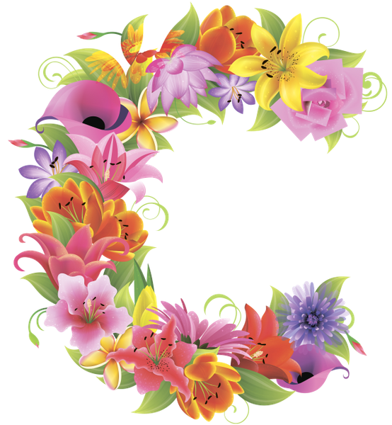 letter clipart floral