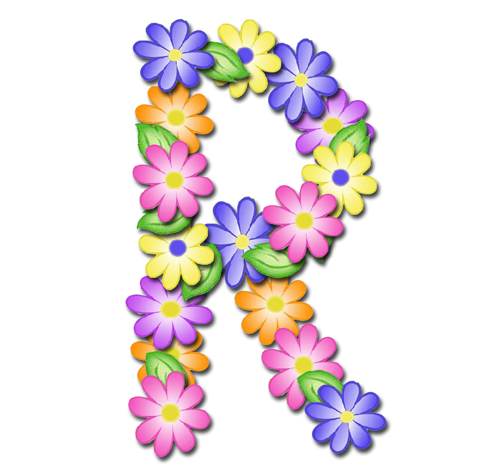 clipart letters floral