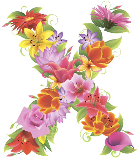 letters clipart floral