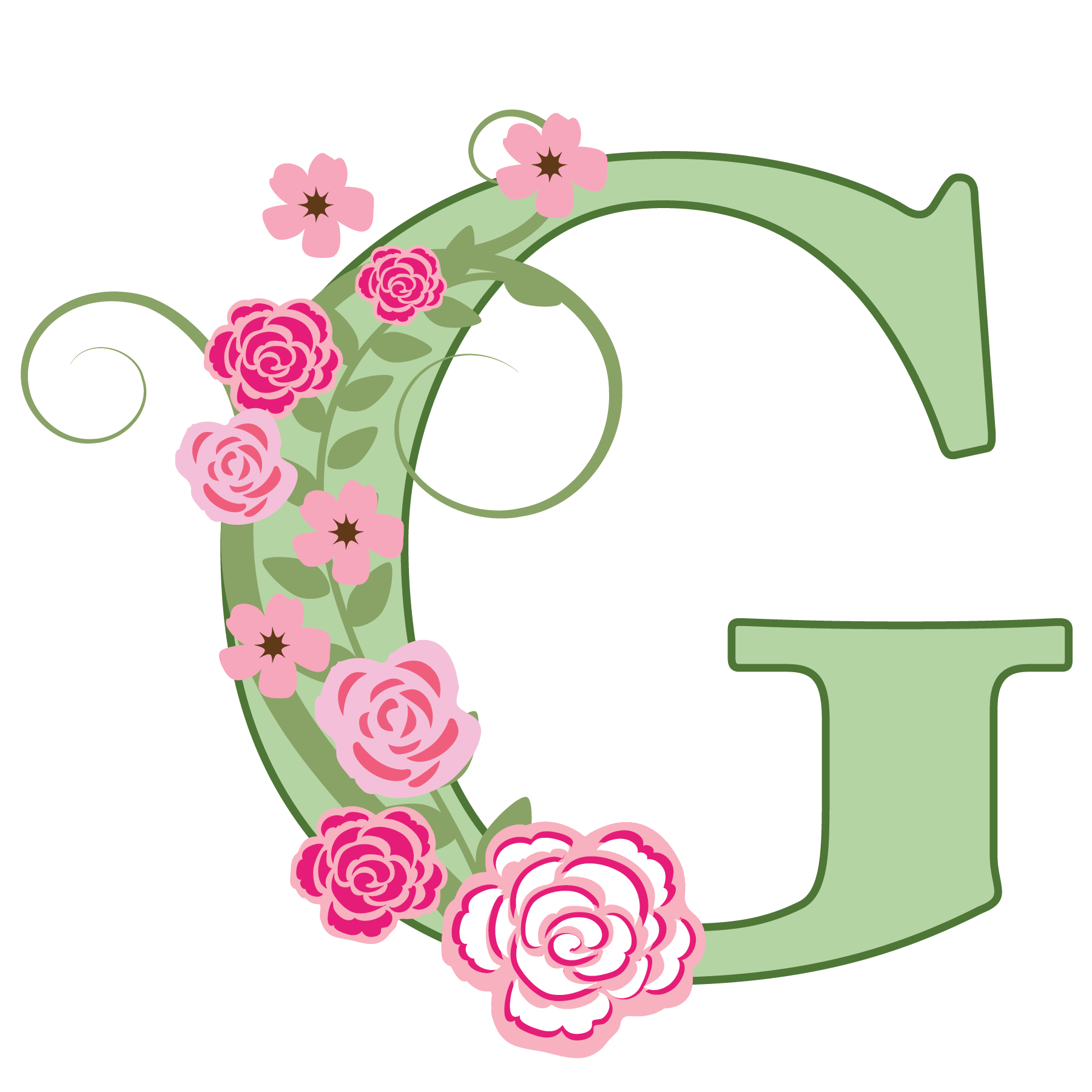 letters clipart floral