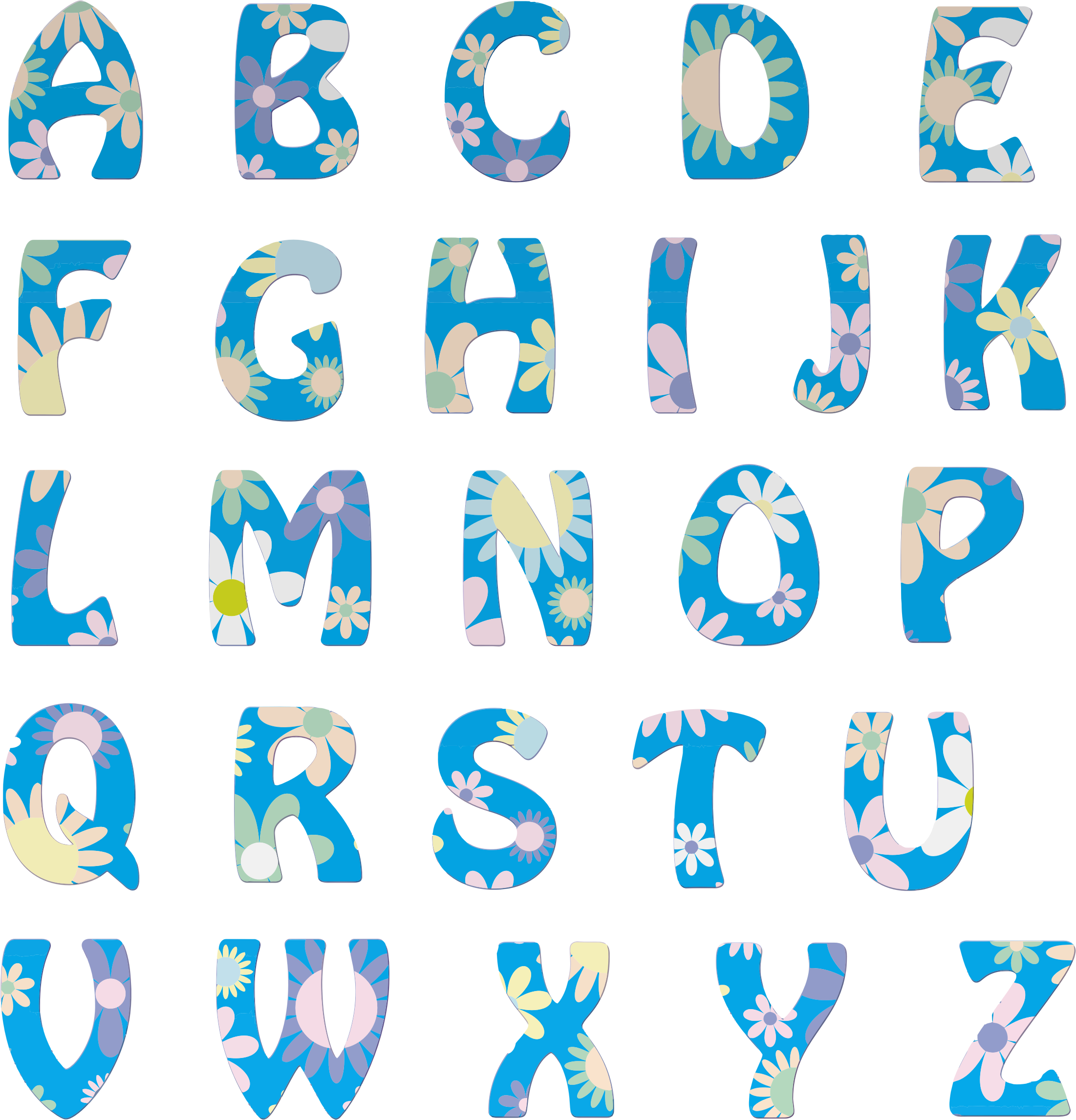 letters clipart blue