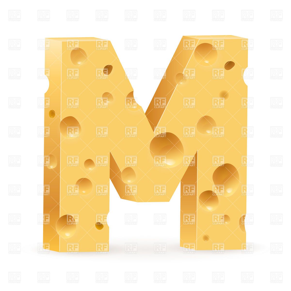 Letters clipart food. Cheese font letter m