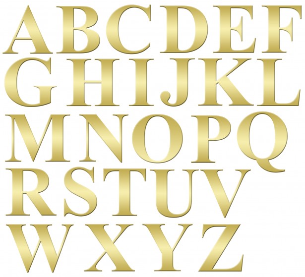letters clipart gold