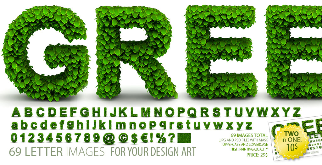 clipart letters green